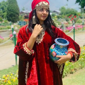 Dress in Kashmir golden wheels