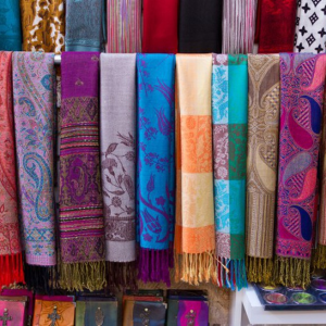 Shawls of Kashmir golden wheels
